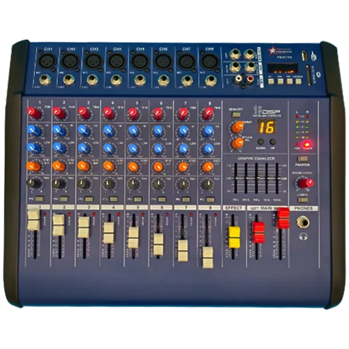 8CH 16DSP 2x350W Power Mixer görseli 2